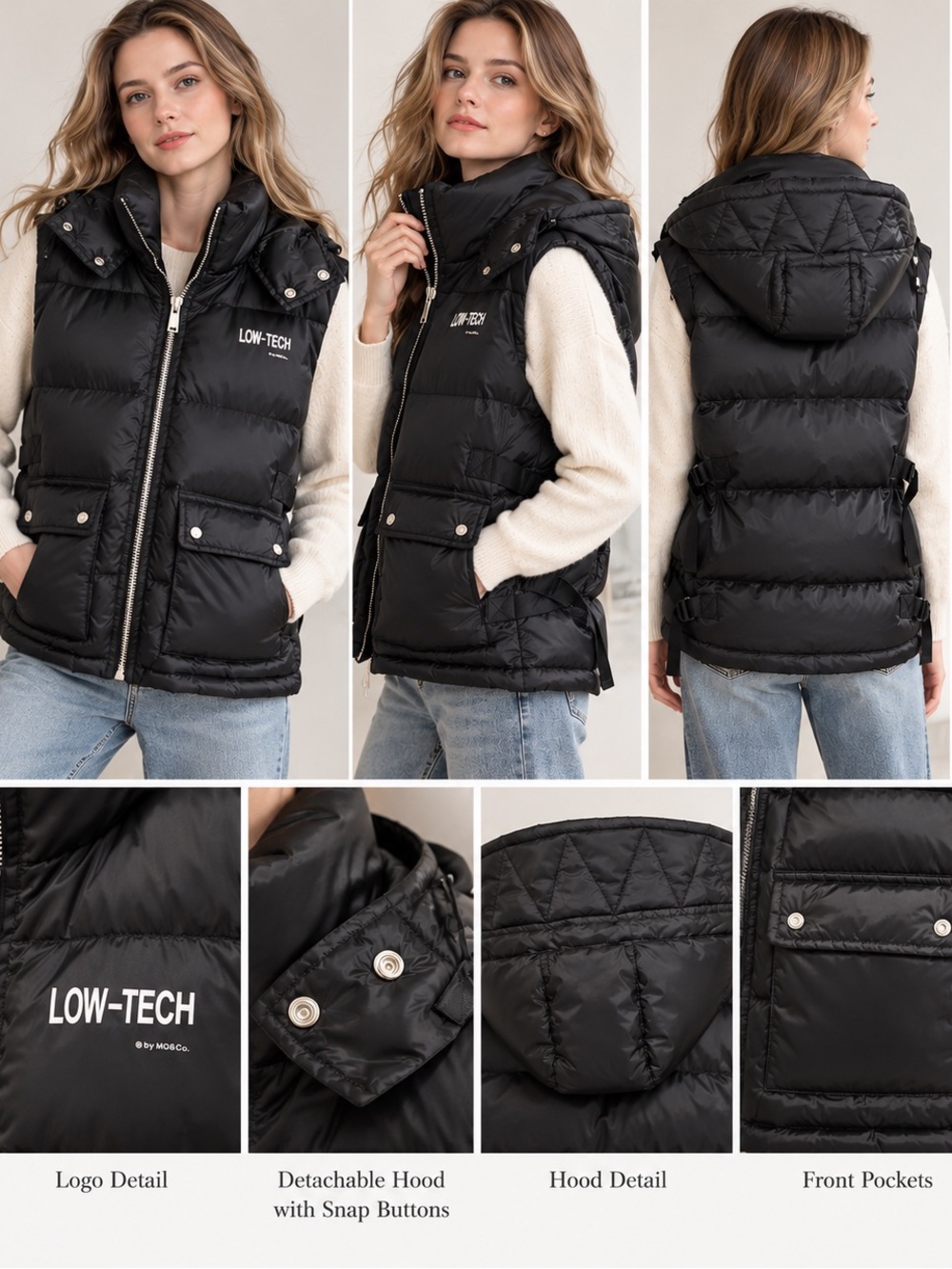 MO&Co. LOW-TECH 90% Down Puffer Vest
